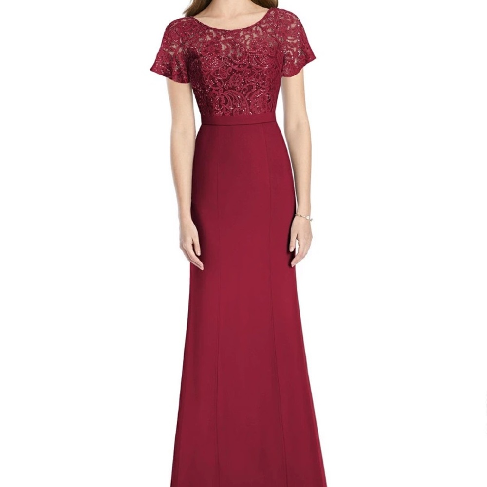 NWOT Jenny Packham Style JP1010 Lace Gown in Burgundy